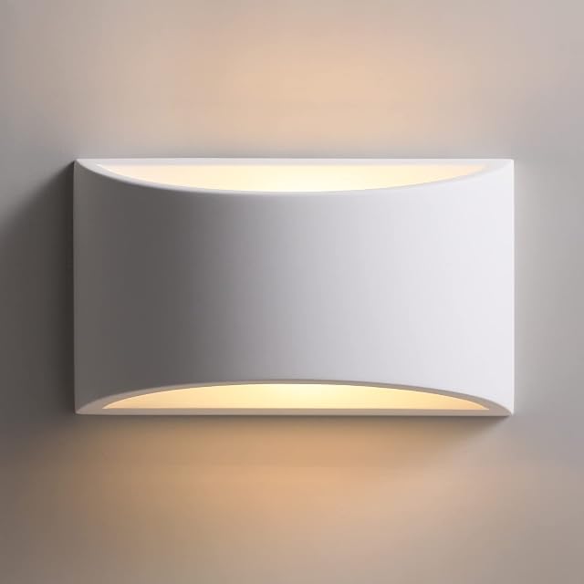 TLGREEN Indoor LED Wall Light, Plaster Wall Lights for Living Room, Modern Wall Wash Lamp, Suitable for Bedroom, Hallway, Stairs, Warm White (G9 LED Bulb Include) [Energy Class E]