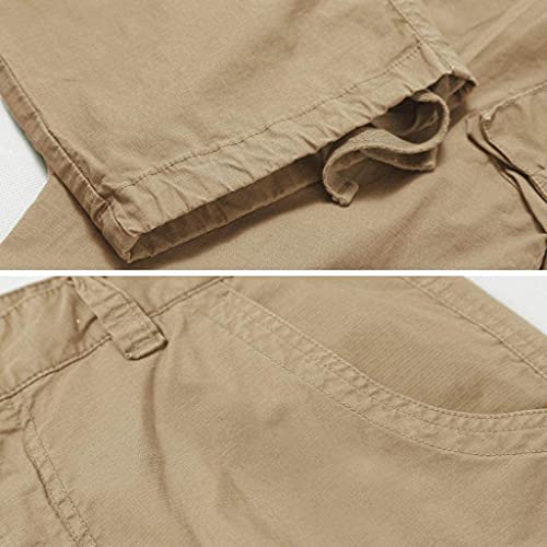 TOMITANY Men's Outdoor Leisure Pants Large Size Straight Sports Pants Multi Pocket Loose Work Pants3