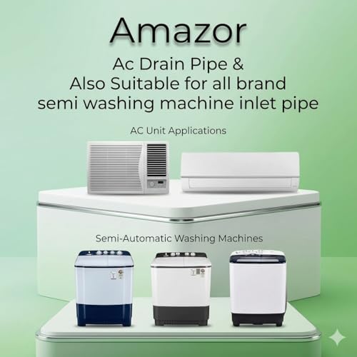 Image of AMAZOR 5 Meter AC Drain Pipe | Extension Hose for 0.75 /1 / 1.5 /2 Ton Window & Split AC Units | Universal Water Outlet Pipe /Drain Tray Tube for All AC Brands | Flexible, Leak-Proof & Durable