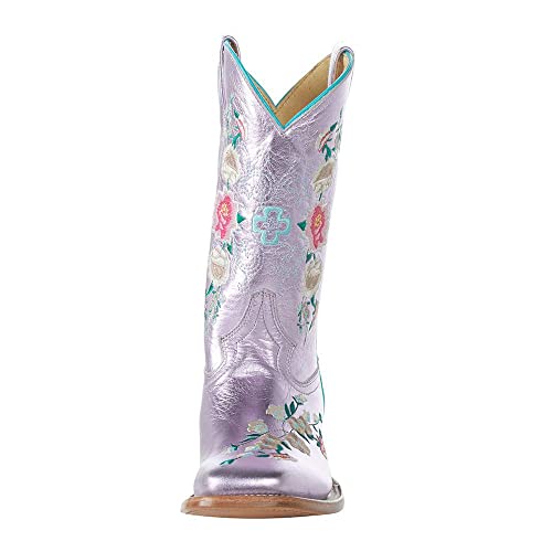 Macie Bean Kid's Pink Metallic Rose Garden Square Toe Boot2