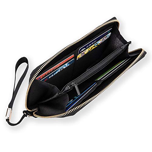 FunnyStar Black Paisley Bandana Long Wallet for Men With Credit Card Holder Zip Coin Pocket4