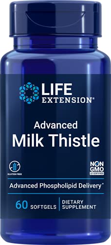 Life Extention Advanced Milk Thistle Promotes Healthy Liver Function - Silymarin â€“ Silibinins â€“ Isosilybin A & B - Gluten-Free, Non-GMO - 60 Softgels