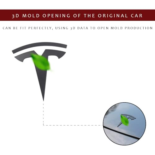 Image of Front & Back Badge Decal Emblem Logo Decoration Covers Compatible with Tesla Model 3 (Matte Black)