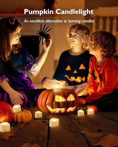 Homemory 12 led teelichter mit Timer, elektrische flackernde batteriebetriebene Kerzen, 6 Stunden an und 18 Stunden aus, 3.2x3.6 cm, Plastik