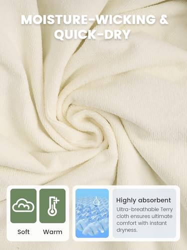 Owntop Wasserdichte Wickelmantel für Erwachsene - Leichtes Strandcape mit Frottee-Futter | Übergroßer Kapuzenjacke mit Fledermausärmeln | Wärmemantel Für Schwimmen, Surfen (Grün,M)