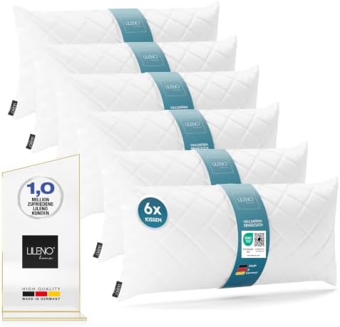 LILENO HOME 6er Set Kissenfüllung 40 x 80 cm - 95°C waschbares Innenkissen | geeignet für Allergiker - Polyester Kisseninlet als Couchkissen, Sofa Kissen, Cocktailkissen und Kopfki