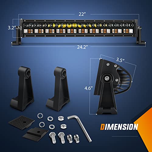 Image of Nilight LED Light Bar 7D 22 inch 150W Spot Flood Combo Beam Amber White