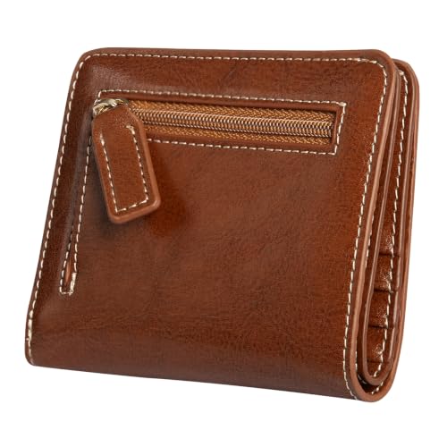 Petit portefeuille femme marron double volet parfait pour vos sorties et sacs légers