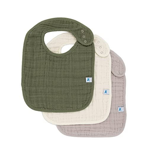 Image of Little Unicorn Premium Classic Bib 3 pack | Adjustable as baby grows | Soft fabric on skin | Great for first time eaters (Fern 2)