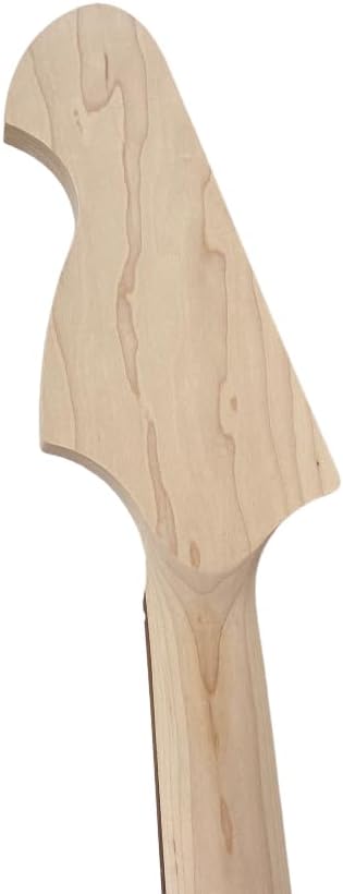 Vetimobato Electric Bass Guitar Neck Replacement Maple Bass Neck 21 Fret 30" Scale Rosewood Fingerboard Bolt-On Unfinished Parts for DIY Installation & Repair (42mm Nut and 65mm Heel No Tuner holes)