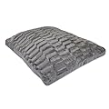 Nights Online - Large/X-Large Deluxe Ultra Soft Warm Faux Fur Dog/Cat Bed With Anti-Slip Grip + Removable/Washable Zipped Cover - 58cm x 80cm (Grey)