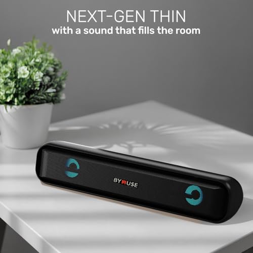 Image of Vibe Bluetooth Soundbar 30W Signature Sound Wireless Portable Speaker, Dual Passive Radiators, Up to 6hrs Playback,TWS, Call Function, Type-C Charging, USB, AUX Bluetooth Sound Bar, Black