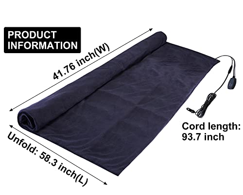 Image of Big Ant Electric Car Blanket 12V Heated Car Blanket with 4 Hours Auto Off, Fast Heating Level Electric Blanket for Car Truck SUV RV Car Electric Blanket 58 inch x 42 inch (Navy Blue, Upgrade Model)