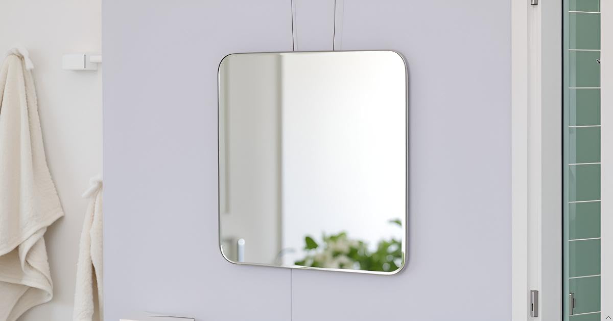 Quality Glass Frameless Wall Mirror Glass Square Mirror Wall Sticker with Double Sided Tapes for Home, Living Room, Bedroom & Bathroom 20 x 20 cm (Pack of 1)-image-26