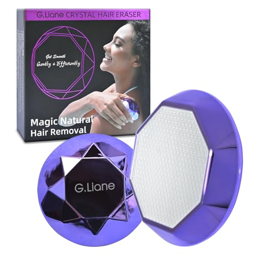 G.Liane Crystal Hair Eraser,Painless Nano Hair Remover Exfoliation,Gentle and Efficient Glass Hair Removal Device Without Waxing,Natural Epilator for Women and Men(Violet)
