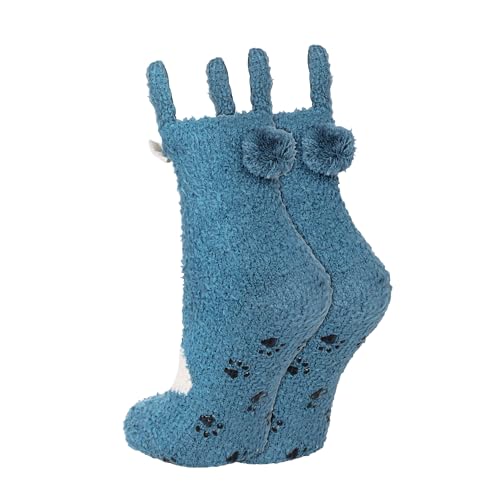 Image of Violet Mist Women Funny Fuzzy Bunny Socks Cute Rabbit Fluffy Non-slip Grip Socks Warm Slipper Sock Easter Gifts Girls