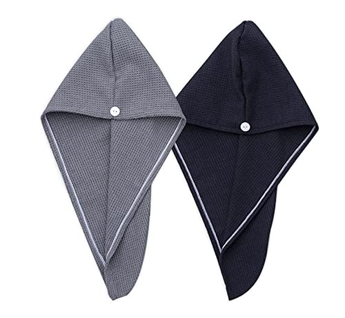 Hm Vicyy Gorro de Pelo seco,Toallas para el Cabello seco,Turbante de Toalla de Microfibra súper Absorbente,con Botones de diseño,Puede secar rápidamente el Cabello de Las Mujeres