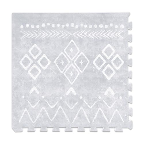 Image of Lillefolk Baby Play Mat for Floor – 6x6ft Gray | Soft Non Toxic Premium EVA Foam Tiles for Tummy Time, Crawling & Playroom – Waterproof for Hard Floors Mat for Babies & Toddlers (9 Tiles)