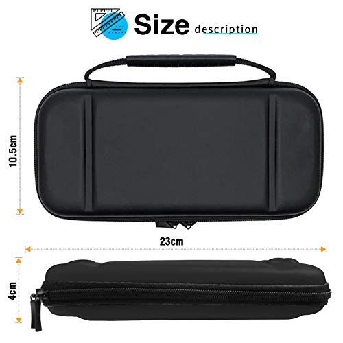 INFURIDER Carrying Case,Protective EVA Hard Shell Pouch Case for Switch Lite, Portable Travel Storage Game Bag for Nintendo Switch Console & Accessories(Black)
