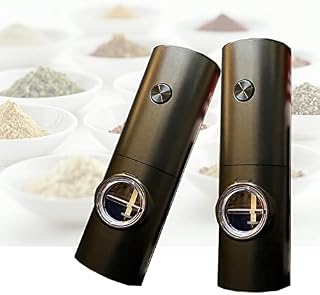2PCS Electric Salt and Pepper Grinder Set,Battery Salt Pepper Grinder, - Salt & Pepper Grinders - Adjustable Coarseness Two Black Pepper Grinders