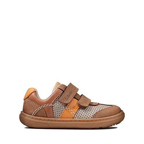 Clarks Flash Jungen Metra T Erstlingsschuhe, braun, 4 UK Child