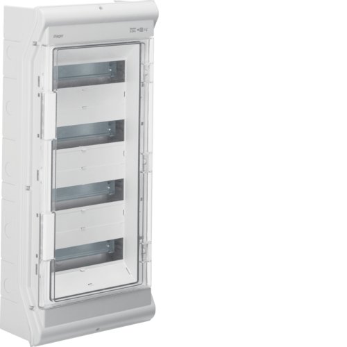 Caja s. est.VE,ext,IP65,4F,48M,p.trans Cover