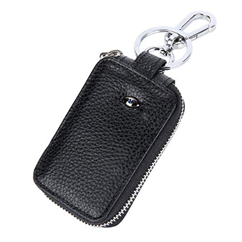 Preisvergleich Produktbild Serious Lamp Leder Schlüsselmäppchen Auto Schlüsselhalter intelligenter Bluetooth Anhänger Anti-Diebstahl Schlüsselbund für Herren Frauen,Schwarz