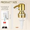 2 Pack Gold Soap Dispenser Pump Replacement, Stainless Steel Hand Liquid Soap Pump for Regular Mouth Bottles Standard 28/400 Neck Size for Hand Dish Soap Bottle and Lotion
