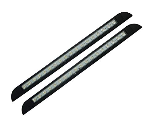 Raycharm 20" Rv Camper Led Awning Porch Utility Light Fixture, 40° Down Angle Beam, 6000K Cool-White Super Bright, 12V/24V Dc, High Light-Output Low Ampere Draw, Aluminum Housing Black Finish, 2-Pack #TOP27