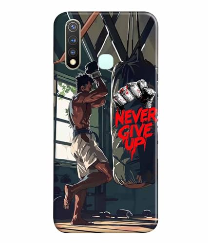 Image of Never Give Up Motivation Quotes Printed Hard Back Case Cover & Compatible for Vivo Y19 / Vivo U20 / Vivo U3 (Multicolor) - D1809