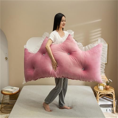 Image of Headboard Pillow PP Cotton Filler Large Bolster Pillows Backrest Support Sitting Up Reading Pillow in Bed Velvet Rest Upholstered Headboard Pads, (Bean Paste, 59 inchx59 inch)