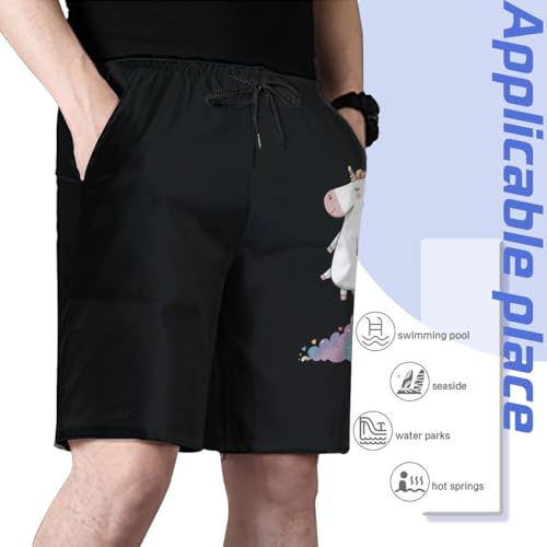 Funny Unicorn My Farts are Magical Mens Swim Trunks Boys Quick Dry Board Shorts with Mesh Lining4