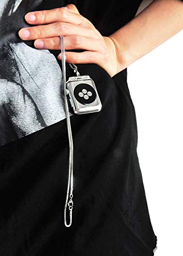 Stainless Steel Chain Necklace Smartwatch Band 42Mm Series 3 2 1 / 44Mm Series 4 New Newest Polished Silver Metal Box Chain Strap Rope Neckband Replacement Accessories Wearable Technology Women Men #TOP2