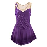 PONNYC C,4/6, Vestido De Patinaje Artístico Ropa De Patinaje sobre Hielo Degradada para Niñas Mallas De Gimnasia Rítmica para Niñas Traje Deportivo De Invierno para Competición
