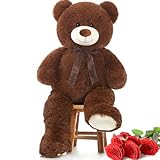 MorisMos Giant Teddy Bear Stuffed Animal 3 ft-36'' Large Teddy Bear, Brown Big Teddy Bear for Girlfriend Valentines, Large Stuffed Bear Plush for Birthday Christmas Baby Shower Decor,Dark Brown