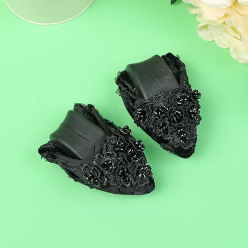 Unifizz Women Ballet Flats Flower Wedding Ballerina Shoes Sparkly Comfort Slip on Flat Shoes2