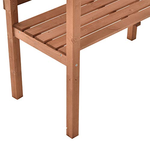 image for Outsunny Outdoor Solid Fir Wood Potting Bench Backyard Gardening Table