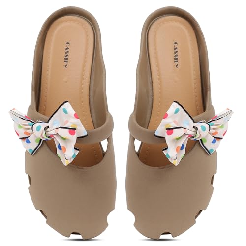 Image of CASSIEY Fashion Slippers For Women slipper Printed Bow design Slip on Flat Sandals