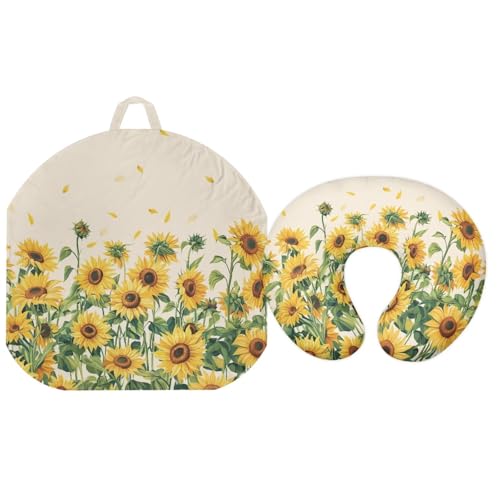 PJHEQOXE Sunflower Newborn Lounger Cover and Nursing Pillow Covers Set for Baby Boys Girls,Ultra Soft Snug Fitted Lounger Slipcover for Infant Lounger Pillow Orange (Cover Only)
