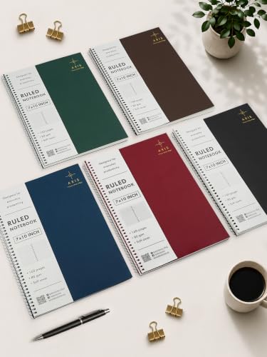 Image of DOODLE B5 Spiral Notebook Set of 5 | 7 x 10 Inch Large Ruled Notebooks | 160 Lined Pages, 80 GSM Thick Paper | Soft Cover Journal for Study, Office, Work & Note Taking (AXIS)