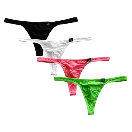 Gogobear Mens Ice Silk T-Back Thong Low Rise Sexy Bulge Pouch Panties Underwear