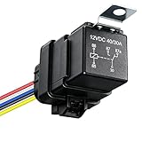 BFXM 5-PIN Relay 12V, Automotive Relay Kit with 14&16 AWG Harness, SPDT 40/30 AMP Waterproof Heavy Duty Relay...