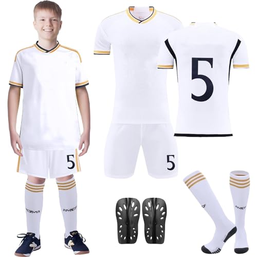 Wirhaut Camiseta de Fútbol para Niños, Equipación fútbol Niños 2023/2024 No.5/No.7 Equipacion Fútbol Niños Conjunto deportivo infantil de camiseta, pantalón corto y calcetines