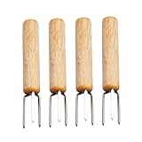 GALPADA 4 piezas Pinchos de Maíz para Barbacoa de Acero Inoxidable Soporte para Mazorcas Utensilios para Cocina y Fiestas al Aire Prácticos y Seguros