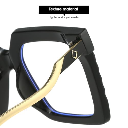 Lunettes de vue ambre oversize carrées au design géométrique