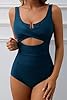 EVOCRCO Women's Underwire One Piece Swimsuits Tummy Control Bathing Suit Cutout Swim Suit Push Up Swimwear, Peacock Green, Large #1