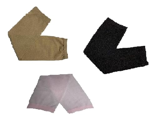 Shoes Lane Women's Black-Nude-Pink Pack Of 3 Muslim Islamic Sleeves Gloves Arm Cover Stretchy Fabric Abaya Sleeves (Black-Nude-Pink)