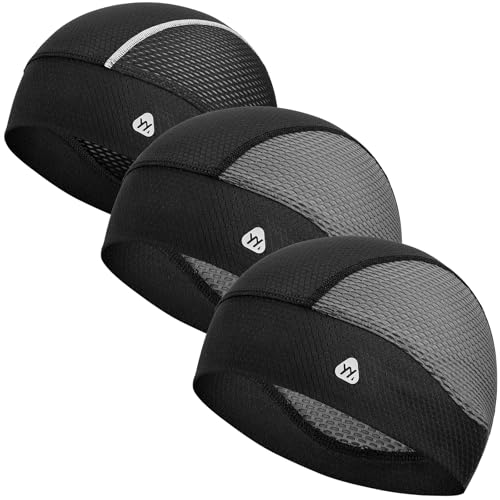 Image of YANIKY Skull Caps for Men, Breathable Mesh Helmet Liner Sport Cooling Skull Caps for Women Sweat Cap Lightweight Cycling Cap
