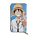 Produktbild One Piece Monkey D. Luffy Echtleder-Geldbörse mit Reißverschluss, lange Clutch-Geldbörse, Münzfach, Kartenpaket für Damen und Herren