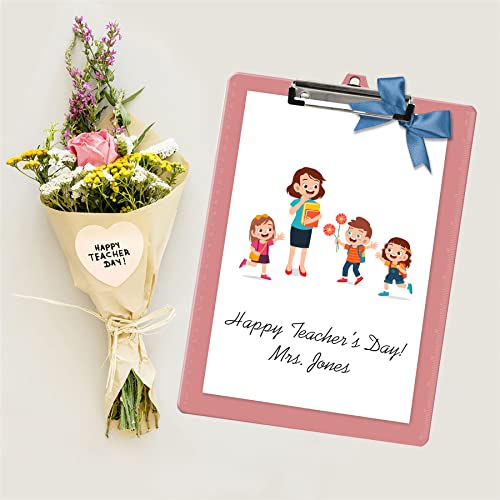 Acrimet Clipboard Letter Size A4 (13 3/8” X 9 7/16”) Low Profile Clip With Side Rulers (Plastic) (Solid Pink Color) (3 Pack) #TOP5